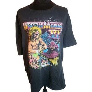 WWE WrestleMania VI T-Shirt Ultimate Warrior Macho Man 2XL Black